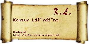 Kontur Lóránt névjegykártya